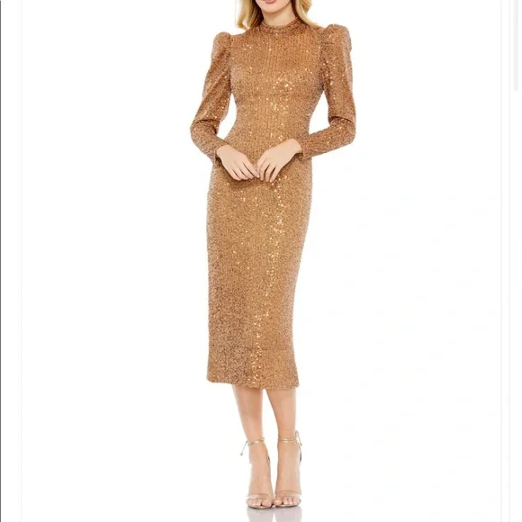 gold sequin puff sleeve dress Gold Sequin Pearl Embellished Square Neck Babydoll Dress – PinkBlush